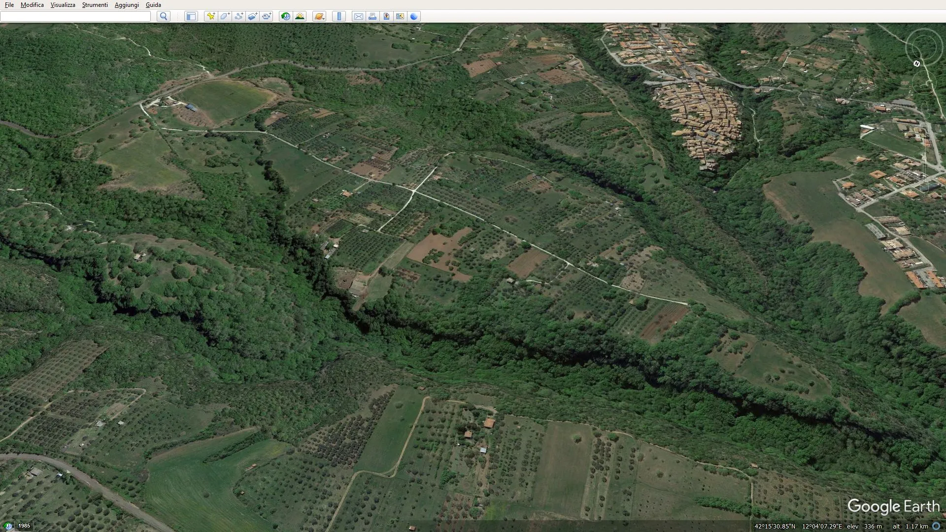 The same area today